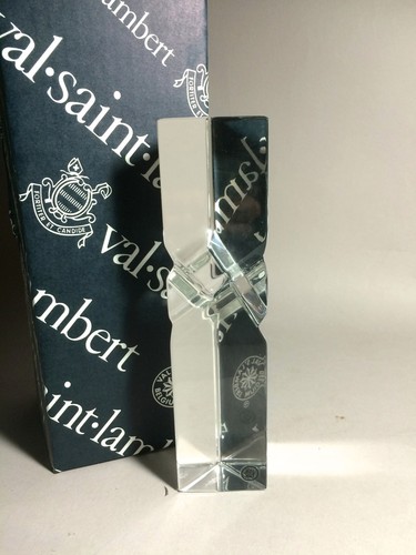 Val Saint Lambert Crystal Sculpture Obelisque New In Box - Afbeelding 2 van 8