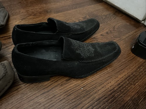 VTG Bravo Men's Black & Brown Slip On Square Toe Dress Shoes Size 10 & Silo - Picture 12 of 17