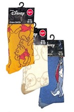 3 Pair Disney Winnie The Pooh Eeyore Animated Anime Novelty Crew Socks Size 9-13