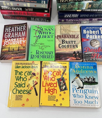 Crime Mystery 80s 90s Fiction Novel Book Huge Lot Cogburn Braun Parker Vintage - Picture 5 of 9