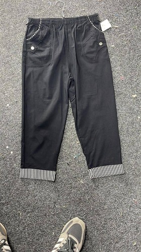 DAMEN CHERRY BERRY 3/4 DREIVIERTEL DAMEN BENGALINE CROPPED HOSE UNTERTEIL - Bild 8 von 12