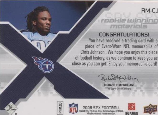 2008 SPx Chris Johnson #RM-CJ