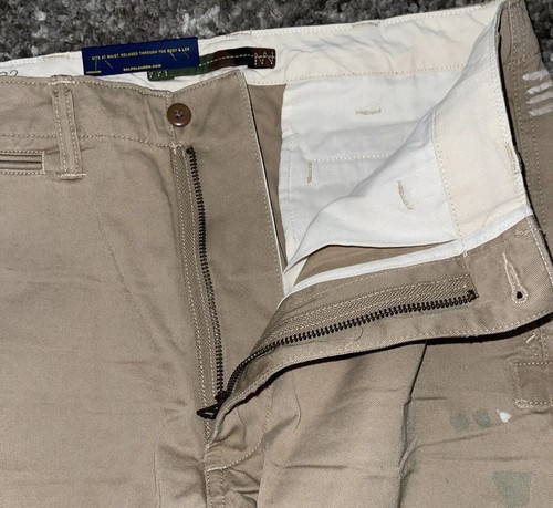Polo Ralph Lauren Pant Mens 32x34 Khaki Military Distress Patches Paint Trouser - Picture 8 of 18