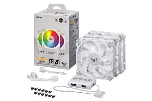 Asus Lots de 3 Ventilateurs TUF Gaming TF120 ARGB White Edition - Photo 7/7