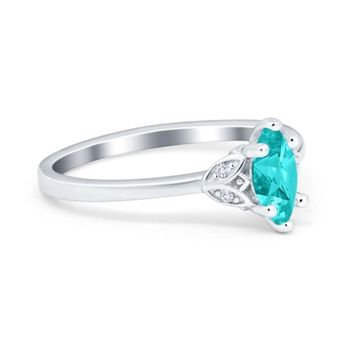 Marquise Art Deco Verlobungsring Paraiba Turmalin CZ 925 Sterling Silber - Bild 2 von 3