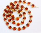 3FT Amber 14MM Octagon Crystal Prism Beads Chandelier Lamp Part Wedding Garland
