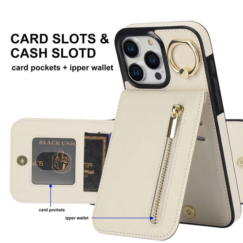 Leather Wallet Business Phone Case For iPhone 15 Plus 14 13 12 11 Pro Max RX RS - Picture 4 of 19