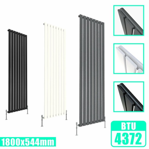 Vertical Designer Radiator Oval Column Flat Panel Tall Upright Heating Rads UK - Picture 120 of 129