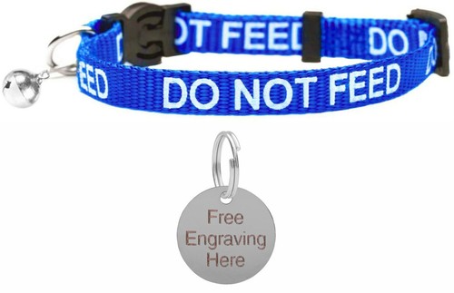 Collar para gato NO ALIMENTARSE en varios colores, liberación de seguridad y etiqueta de identificación de níquel de 25 mm - Imagen 13 de 21