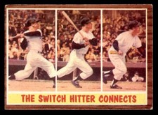 1962 Topps Baseball #318 The Switch Hitter Mickey Mantle Mickey Mantle VG *g1