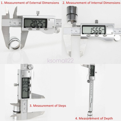 METAL 6 INCH DIGITAL VERNIER CALIPER 150MM STAINLESS STEEL MICROMETER ELECTRONIC - Picture 11 of 11