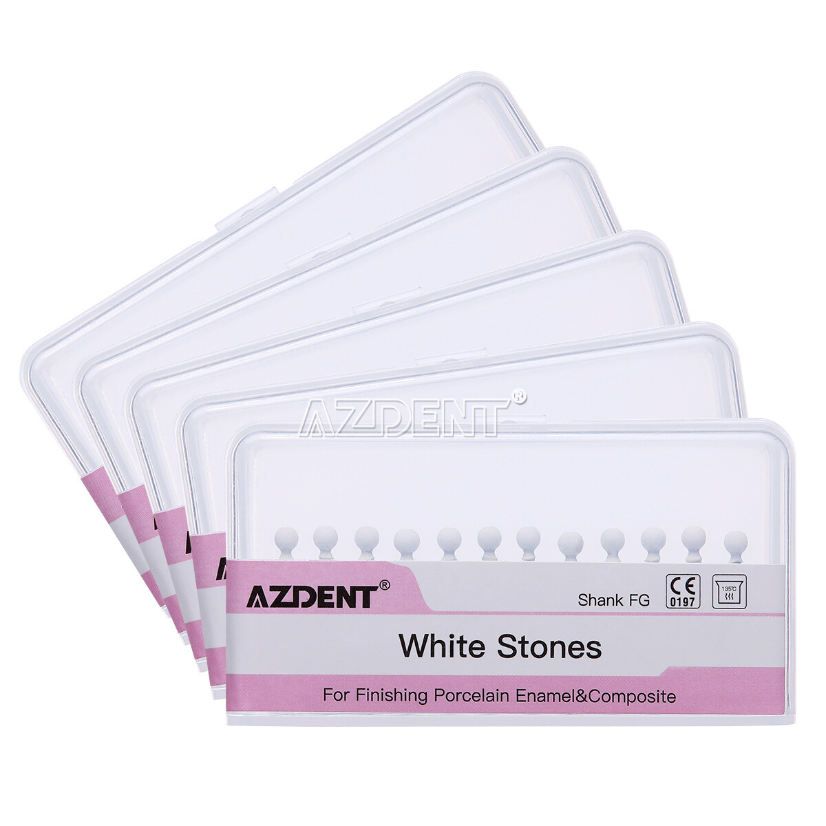 Dental White Polishing Stones Flame Cone Shape FG Burs Arkansas Stone