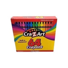 Cra-Z-Art 64 Crayons Pack: Includes Built In Sharpener New Crafts Art Draw Kids