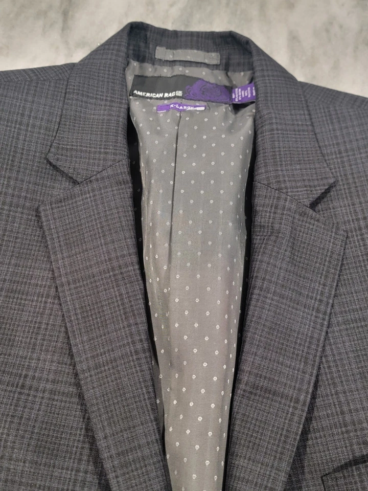 Blazer informal XL para hombre American Rag gris 2 botones abrigo deportivo extra grande 44-46 Foto 4 de 4