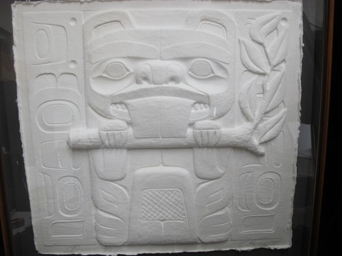 BARRY HEREM Framed Signed Limited Edition Cast Paper Embossed Native Art BEAVER - Picture 2 of 8