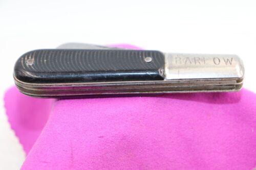 Vintage Barlow Prov Cut. Co. Prov. RI U.S.A. Black Pocket Knife Sheepsfoot, Pen - Picture 2 of 15