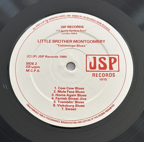 Little Brother Montgomery - Tishomingo Blues Vinyl Record Lp Ex / Ex - Picture 5 of 6