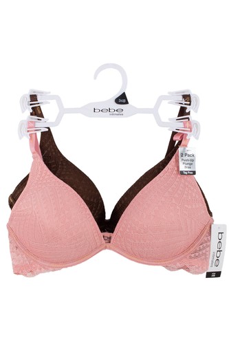 Sexy BEBE Intimates 2 Pack Plunge Push Up Bra Underwire Bras 34BC 36BCD 38C 3033 - Picture 1 of 2