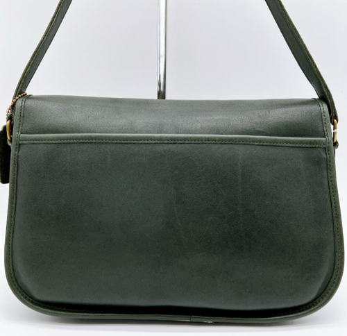 Extremely Rare Made In USA Old Coach 9790 Shoulder Bag Pochette Green - Picture 2 of 9