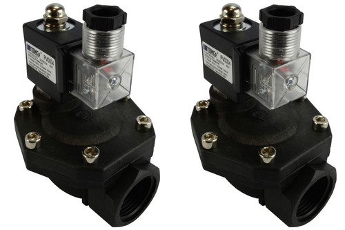 2 LOT 1" BSPP Electric Plastic Solenoid Air Water Valve NC 110V AC pneumatic - Picture 1 of 12