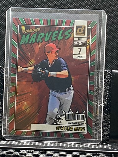 Seaver King 2025 Donruss Diamond Marvels  Green Laser - Nationals - Picture 1 of 2