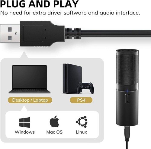 TONOR Q9 USB-Gaming-Mikrofon – Perfektes Kondensatormikrofon-Kit für Podcasting - Bild 3 von 6