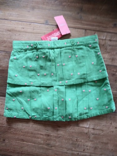 NEW Gymboree Skort Skirt Green Pink Hearts Adjustable Waist Size 7 Plus NWT - Picture 4 of 6
