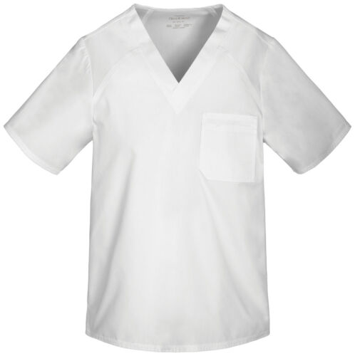 {2XL} Herren medizinische Uniform Peeling Top flexibel von Cherokee V-Ausschnitt WEISS (2611)