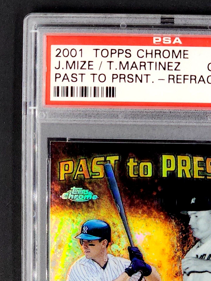 2001 Topps Chrome Past Present Refractor Tino Martinez Johnny Mize PSA 10 POP 2 Foto 4 de 4