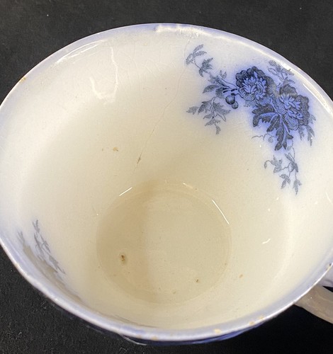 Antique Belmont Alfred Meakin Kelvin Flow Blue 12 Piece Teacup Set Edwardian - Picture 19 of 24