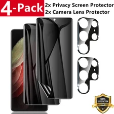 Privacy Hydrogel Screen Protector Camera Protector for Samsung S25 Ultra Plus 24