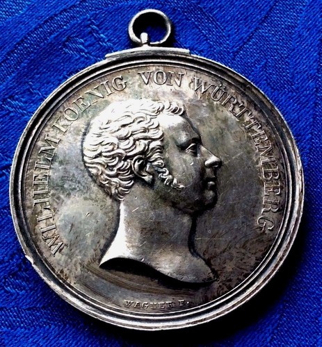 MEDAILLE EN ARGENT ALLEMANDE WILHELM KOENIG VON WURTTEMBERG PAR WAGNER F  - Picture 1 of 2