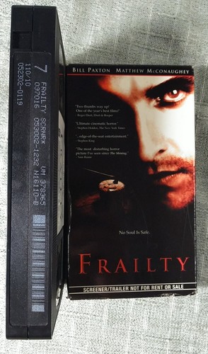 FRAILTY (VHS) HORROR Rare PROMO Screener 2001 Bill Paxton McConaughey Trailer - Picture 11 of 11