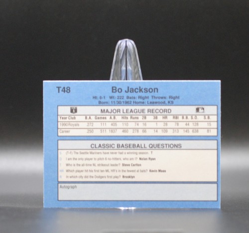 1991 Classic Update Travel Blue BO JACKSON Card T48 Kansas City Royals Baseball - Picture 2 of 2
