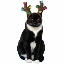 Pet Cat Dog Reindeer Antlers Christmas Headband M/L Costume