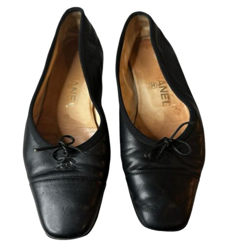 Chanel Vintage Interlocking CC Logo Ballet Flats Women's Size: 36 - Shoes