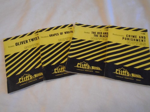 Cliff Notes: Grapes of Wrath, Crime & Punishment, Oliver Twist, Red & Black - Picture 1 of 4
