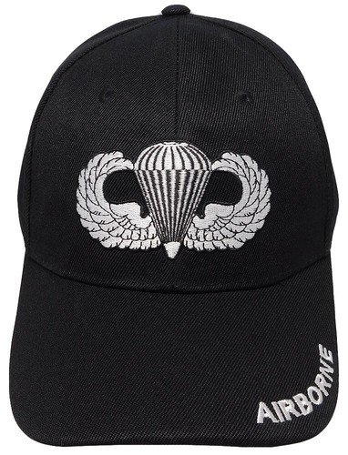 Airborne Mütze mit Flügeln - U.S. Army schwarz mit Sprungflügeln Baseball Cap Mütze - Bild 3 von 7
