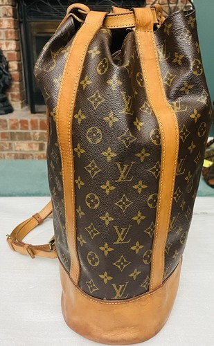 Louis Vuitton Monogram Randonnee GM Shoulder Bag Handbag Browns Canvas VERY GOOD - Picture 3 of 11