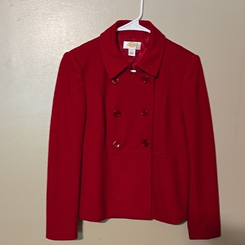 Talbots Damen rote zweireihige Jacke Größe 6 Petites