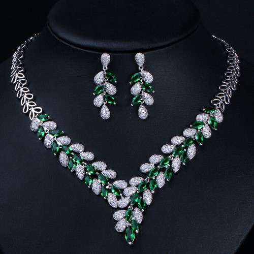 2pcs Set Elegant Women Luxury Crystal Choker Necklace Earrings Bridal Prom Gifts - Bild 142 von 743