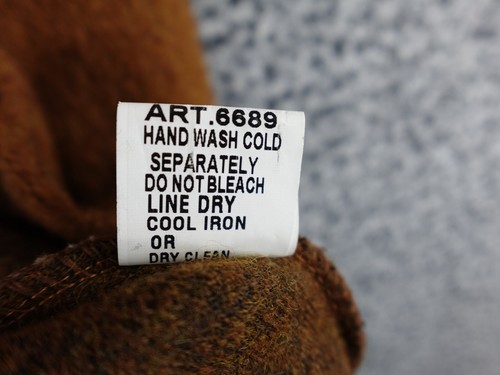 Nostalgia Made in Italy Wool Zip Hoodie Jacket Size L Brown Green Colorblock 60 - Imagen 11 de 12