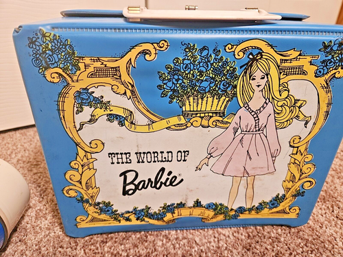 Barbie Vinyl Lunch Box w/Thermos World of 1971 Vintage VG - Picture 4 of 12