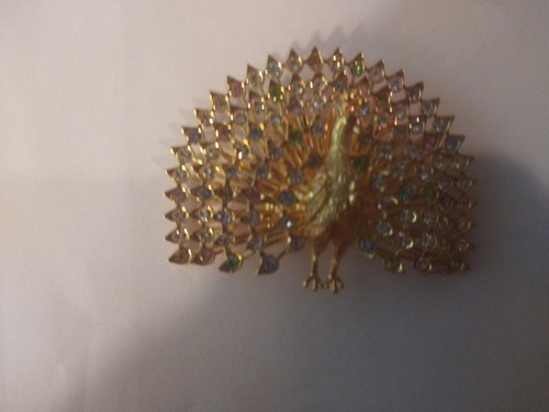 Vintage Maß mehrfarbig Pastell Strass Pfau - Bild 5 von 5