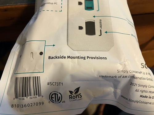 Simply Conserve Energy Saving 7-Outlet Advanced Power Strip for TVPC*NEW SEALED* - Picture 3 of 3