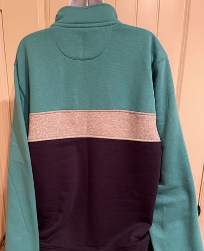 Chaps Everyday Fleece Long Sleeve Multi Color 1/4 Zip Pull Over Sweater L NWT - Picture 2 of 3