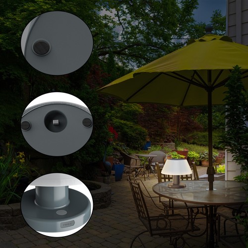 2×LED Solar Tischlampe Dimmbar USB Solar Aufladbar Akku Außen Tischleuchte - Bild 12 von 12