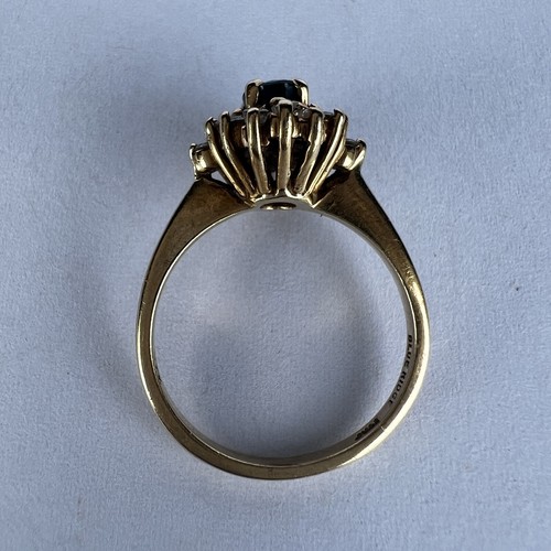 Windsor Blue Ridge Ring 5,75 Vintage 14K Gold Saphir CZ Diamant Halo Cluster - Bild 15 von 18