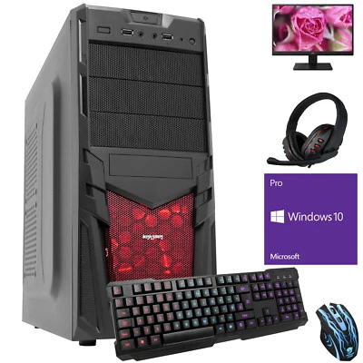 OCHW ULTRA FAST QUAD CORE Desktop Gaming PC Computer Bundle 16GB 1TB Windows 10 VRED
