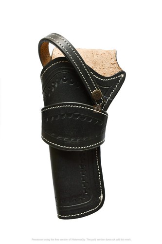 HOLSTER UNIVERSAL FIT GUN COVER REVOLVER HOLDER OPEN BOTTOM TOOLED LEATHER - Picture 8 of 17